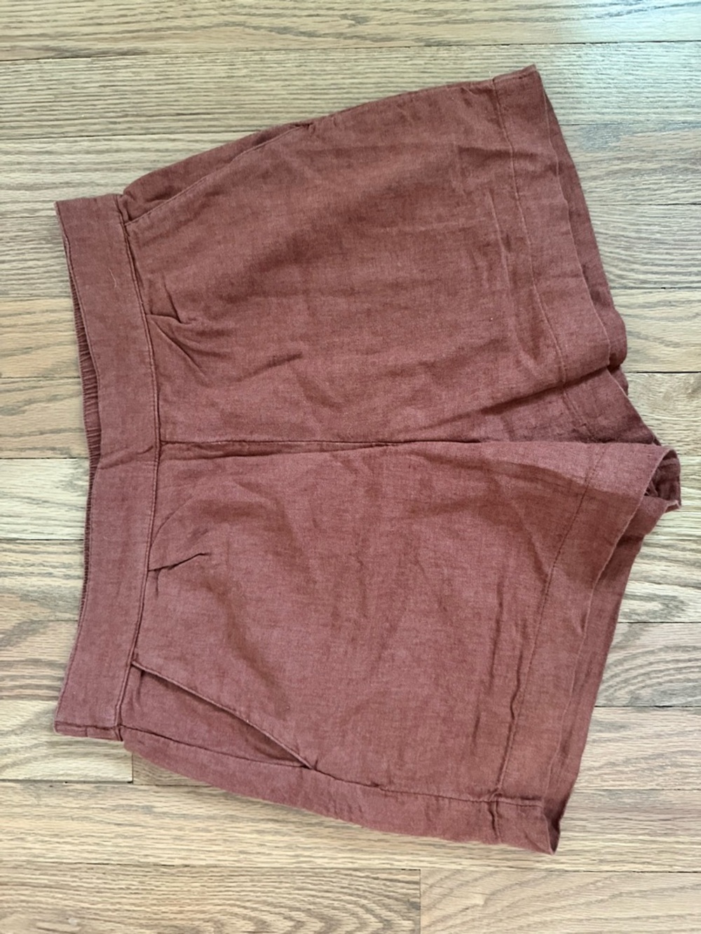 Abercrombie & Fitch Linen Shorts in Brick Red